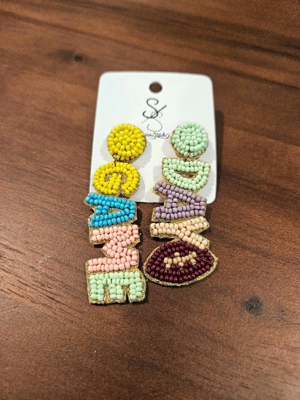GAME DAY Football Beaded Earrings Boutique
